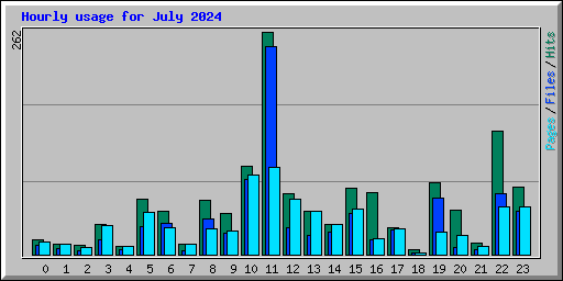 Hourly usage for July 2024