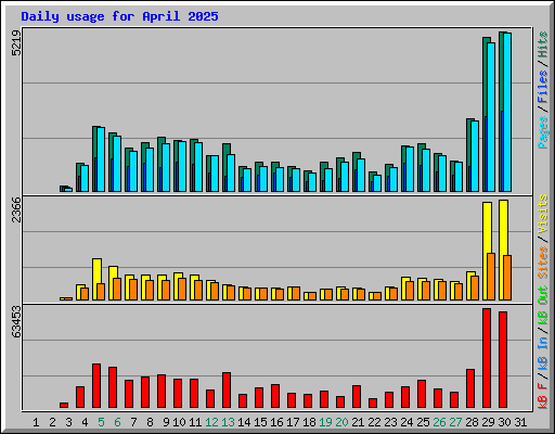 Daily usage for April 2025