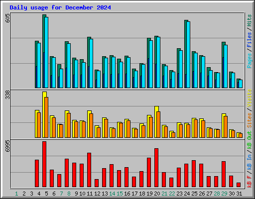 Daily usage for December 2024
