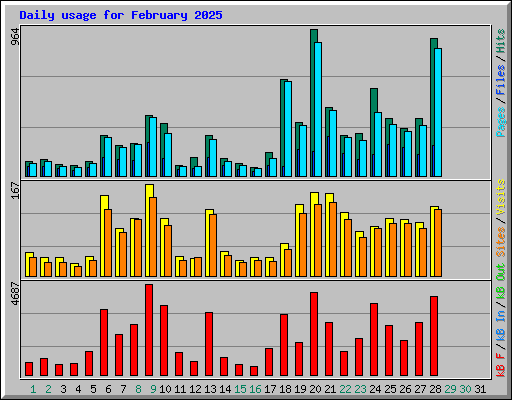 Daily usage for February 2025