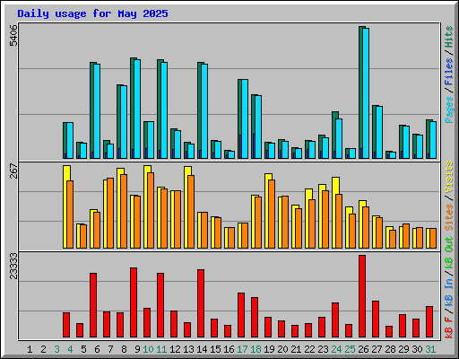 Daily usage for May 2025