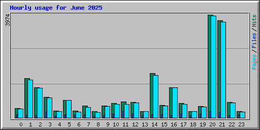 Hourly usage for June 2025