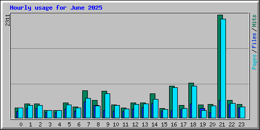 Hourly usage for June 2025
