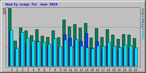 Hourly usage for June 2019