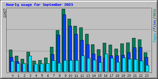 Hourly usage for September 2023