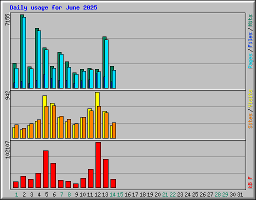 Daily usage for June 2025